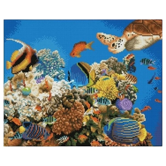 NEW Diamond Dotz Under the Sea Diamond Facet Art Kit 23.1"x19.1" Fish Beach - Picture 2 of 5